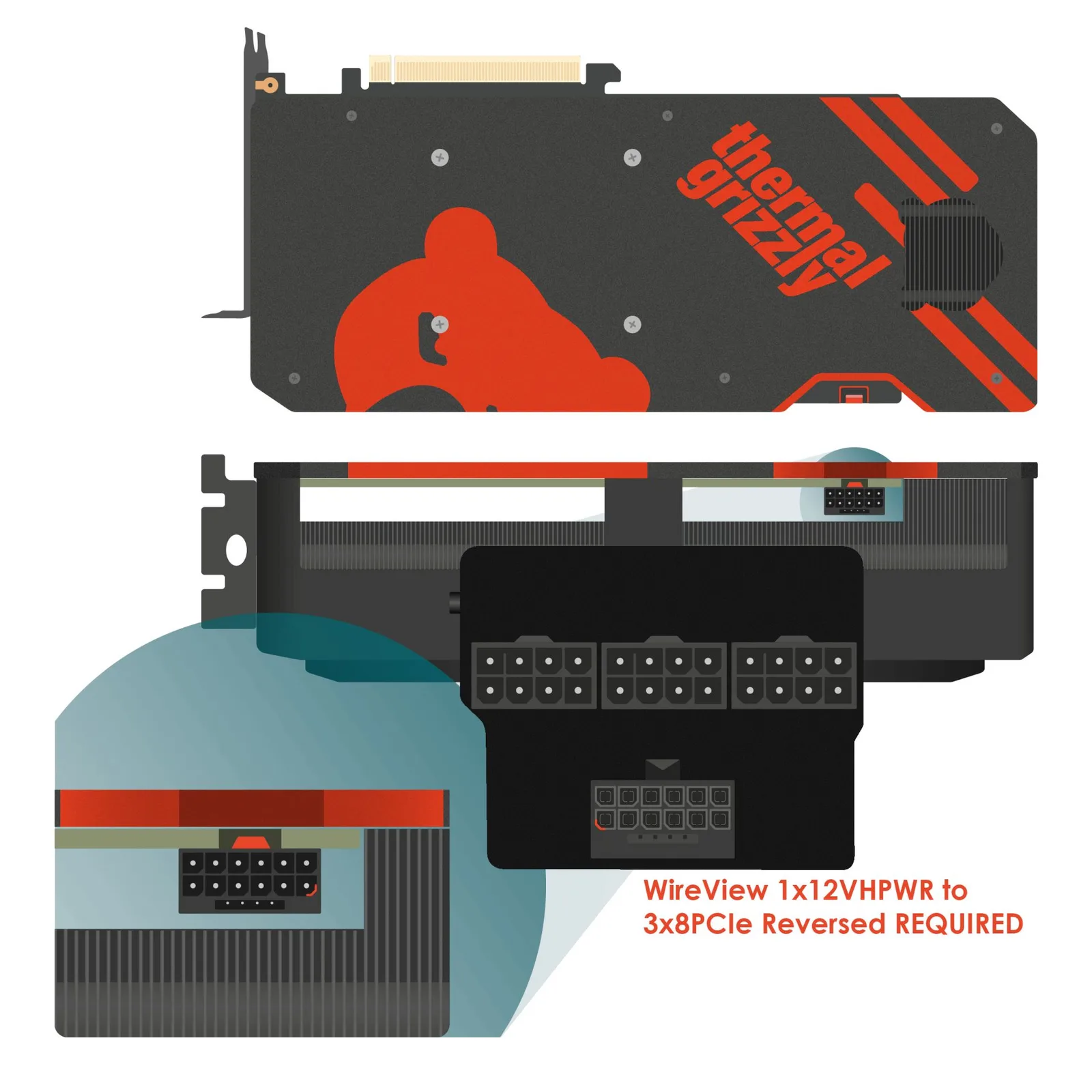 كيفية تركيب WireView GPU 8 PIN to 12 PIN reversed.
