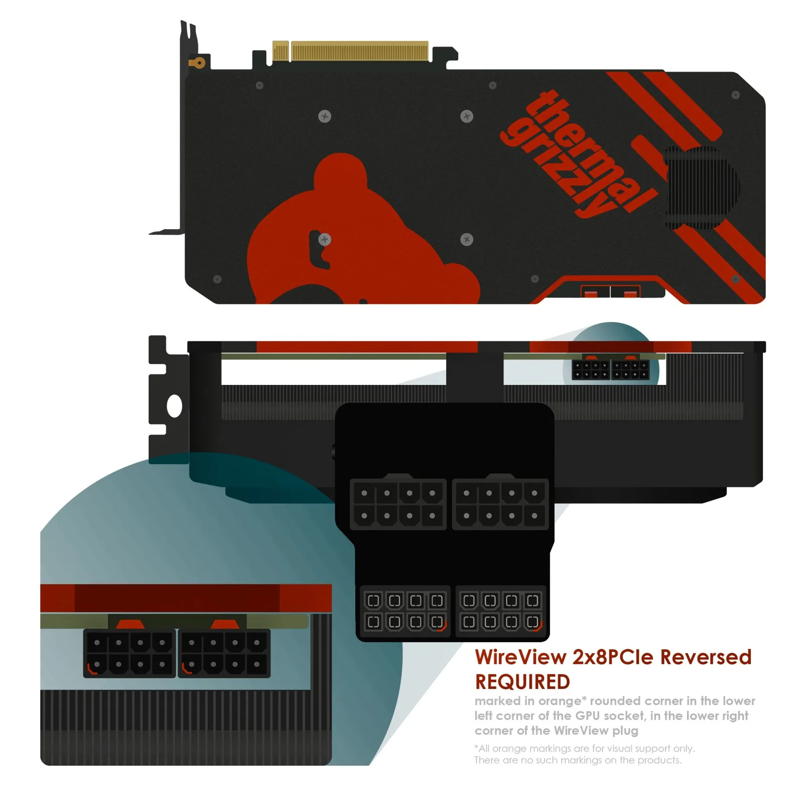 كيفية تركيب WireView GPU 2×8 PIN reversed.