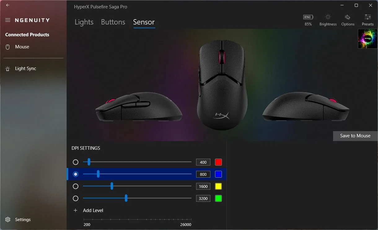 يسمح برنامج HyperX Ngenuity التحكم في تخصيص الأزرار.