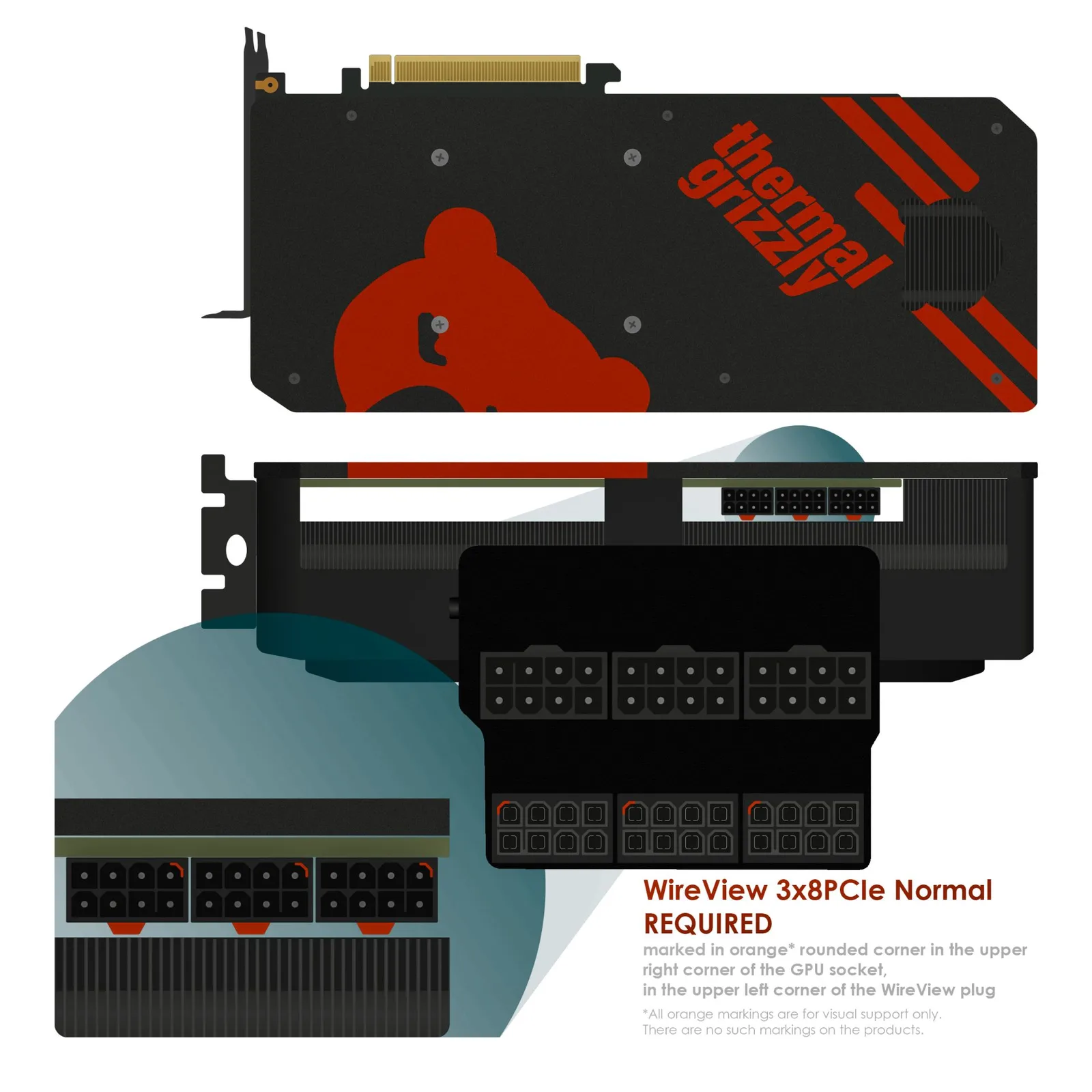 كيفية تركيب WireView GPU 3×8 PIN normal.