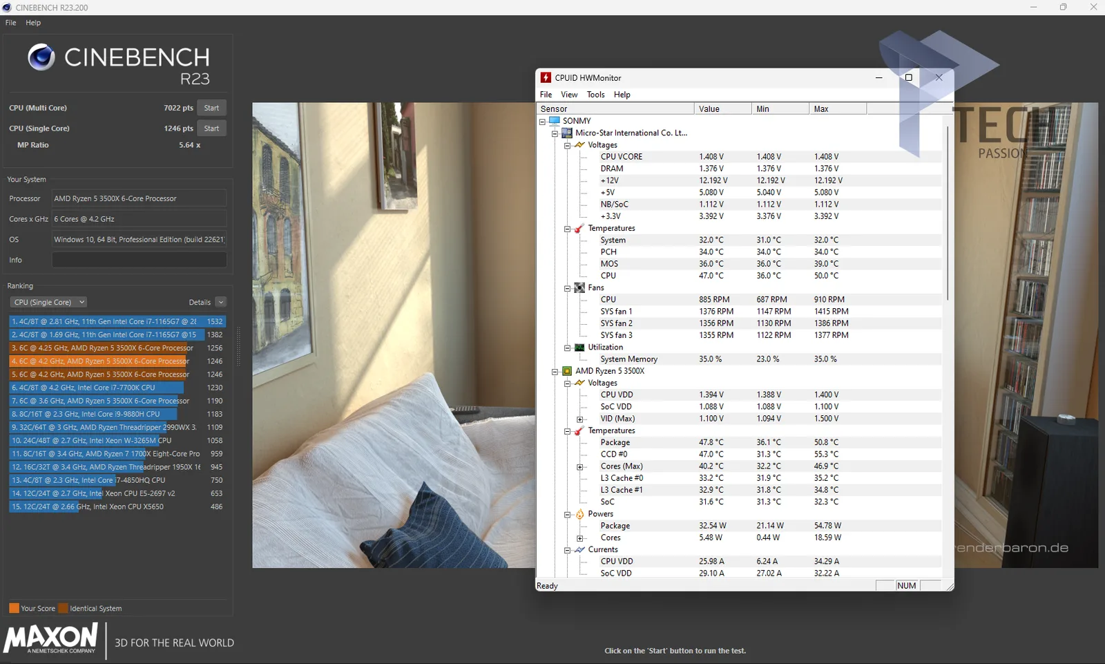 اختبار Cinebench R23 للنواة الواحدة