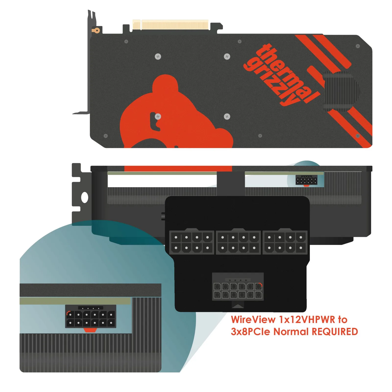 كيفية تركيب WireView GPU 8 PIN to 12 PIN normal.