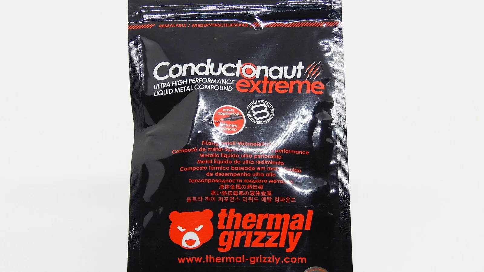 صندوق المعجون الحراري Conductonaut Extreme.