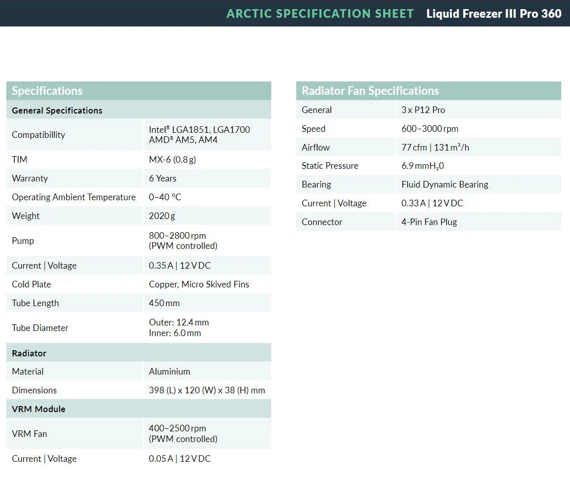 إطلاق شركة Arctic لـ Arctic Liquid Freezer III PRO